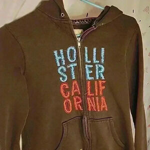 Hollister hooded zipper sweatshirt size large juniors